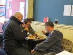 Click to view big image Tony Yates Jamie Dunning and Matt Reynolds tuck in